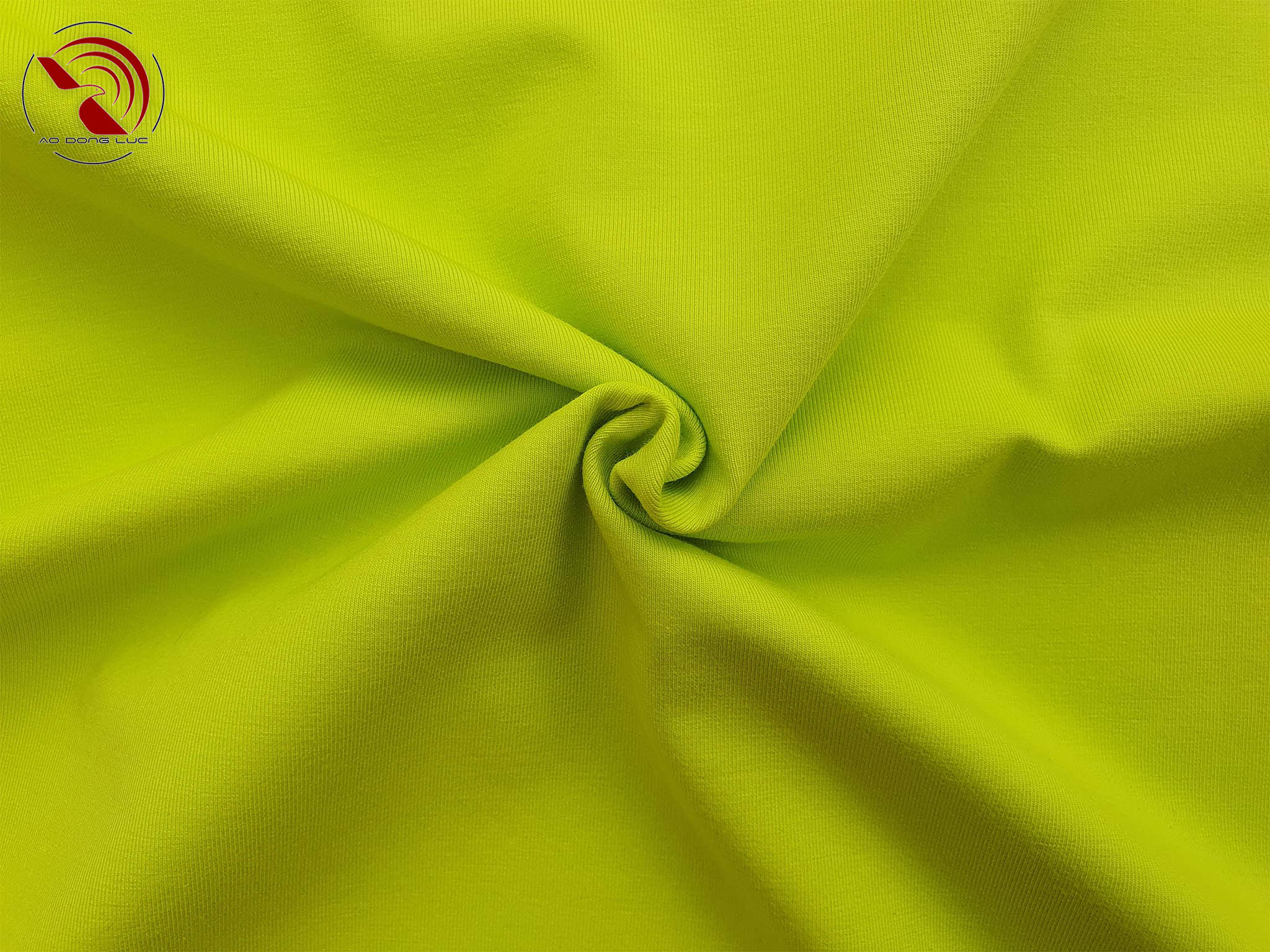 Chất vải áo thun cổ tròn ngắn tay cotton cao cấp xanh chuối