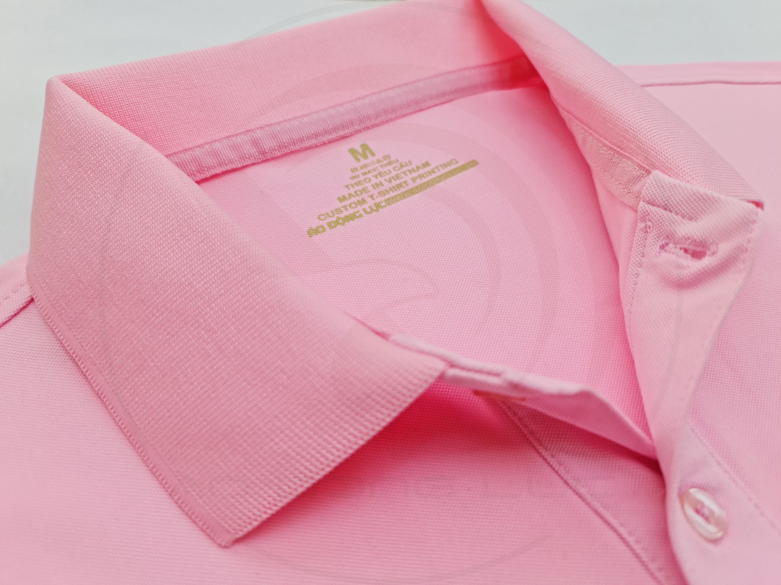 áo thun polo, áo thun trơn, áo cổ trụ, cổ bẻ, áo phông Chi tiết cổ áo áo thun cổ trụ polo bo trơn cá sấu lạnh poly thấm hút hồng phấn