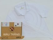 Áo thun cổ trụ polo bo trơn cá sấu lạnh poly thấm hút bo trơn màu trắng