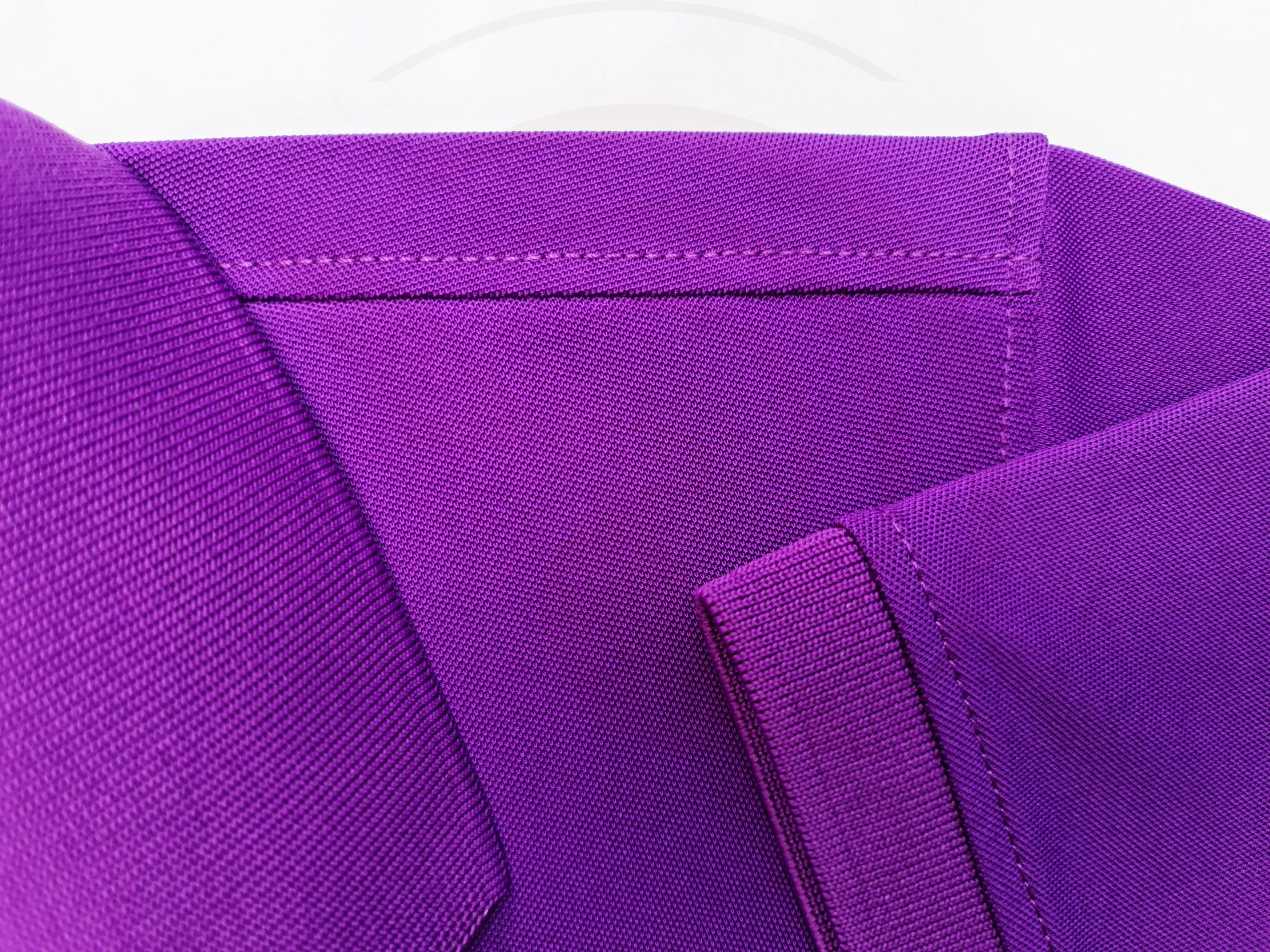 áo thun polo, áo thun trơn, áo cổ trụ, cổ bẻ, áo phông Chi tiết đường may áo thun cổ trụ polo bo trơn cá sấu lạnh màu tím huế