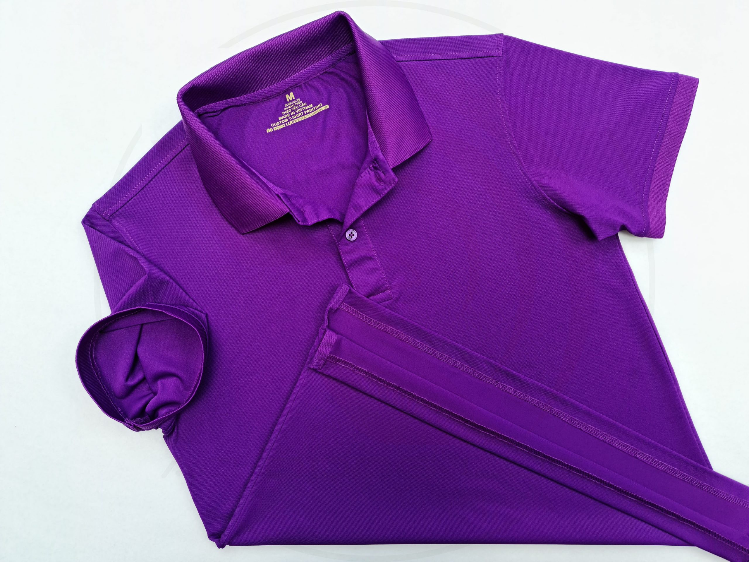 áo thun polo, áo thun trơn, áo cổ trụ, cổ bẻ, áo phông Áo thun cổ trụ polo bo trơn cá sấu lạnh poly thấm hút màu tím huế