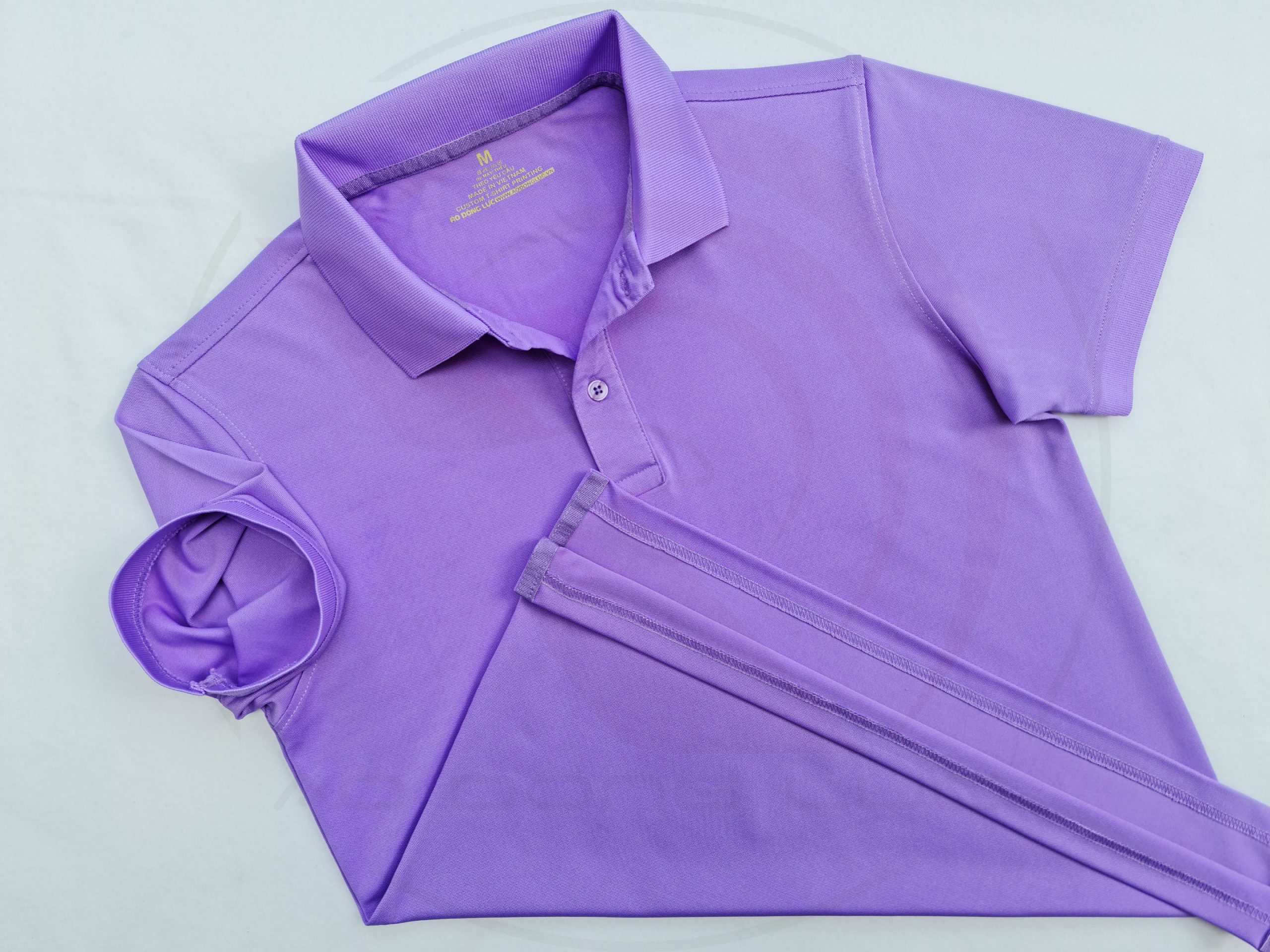 áo thun polo, áo thun trơn, áo cổ trụ, cổ bẻ, áo phông Áo thun cổ trụ polo bo trơn cá sấu lạnh poly thấm hút màu tím môn