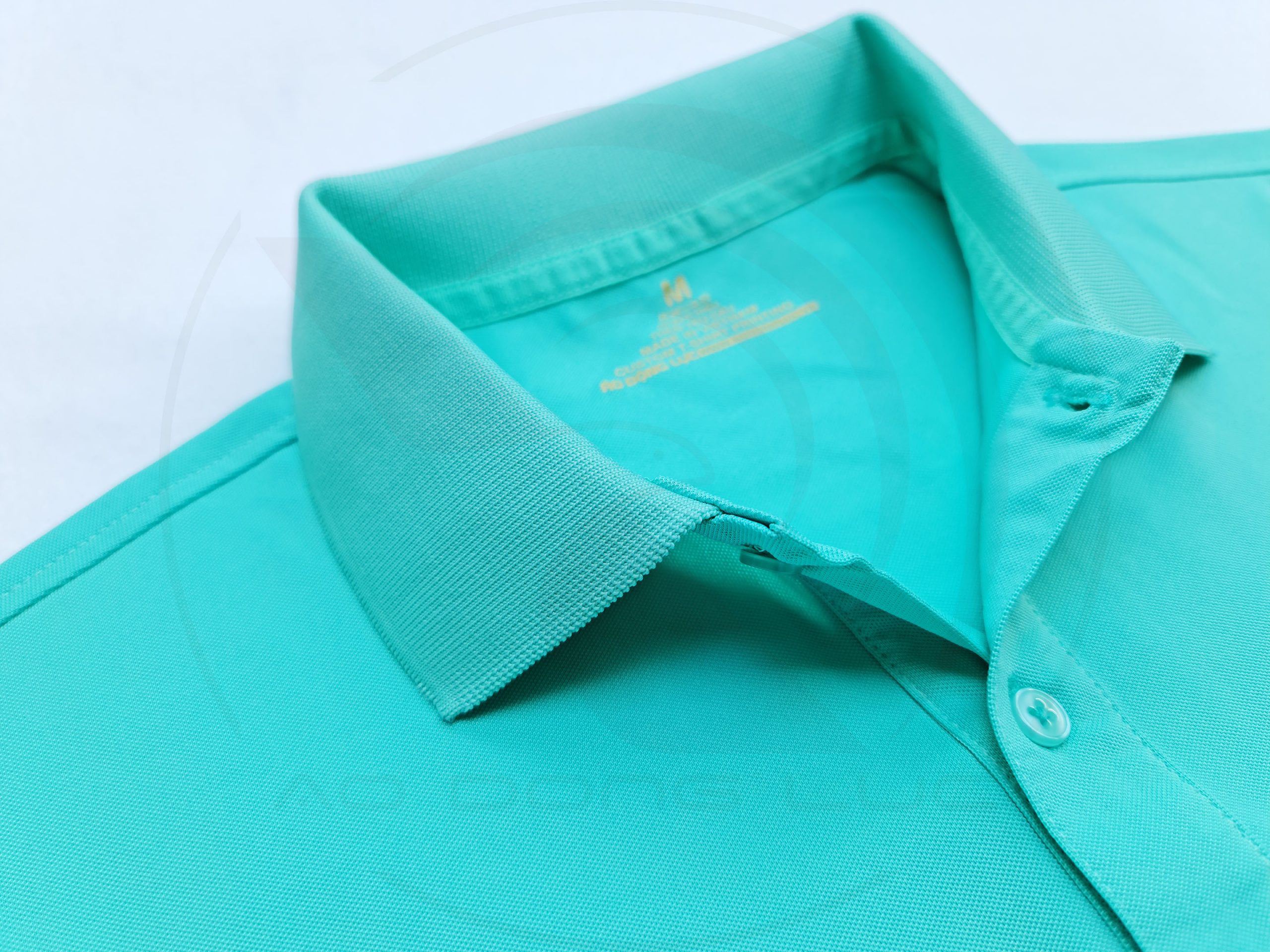 áo thun polo, áo thun trơn, áo cổ trụ, cổ bẻ, áo phông Chi tiết cổ áo áo thun cổ trụ polo bo trơn cá sấu lạnh xanh ngọc