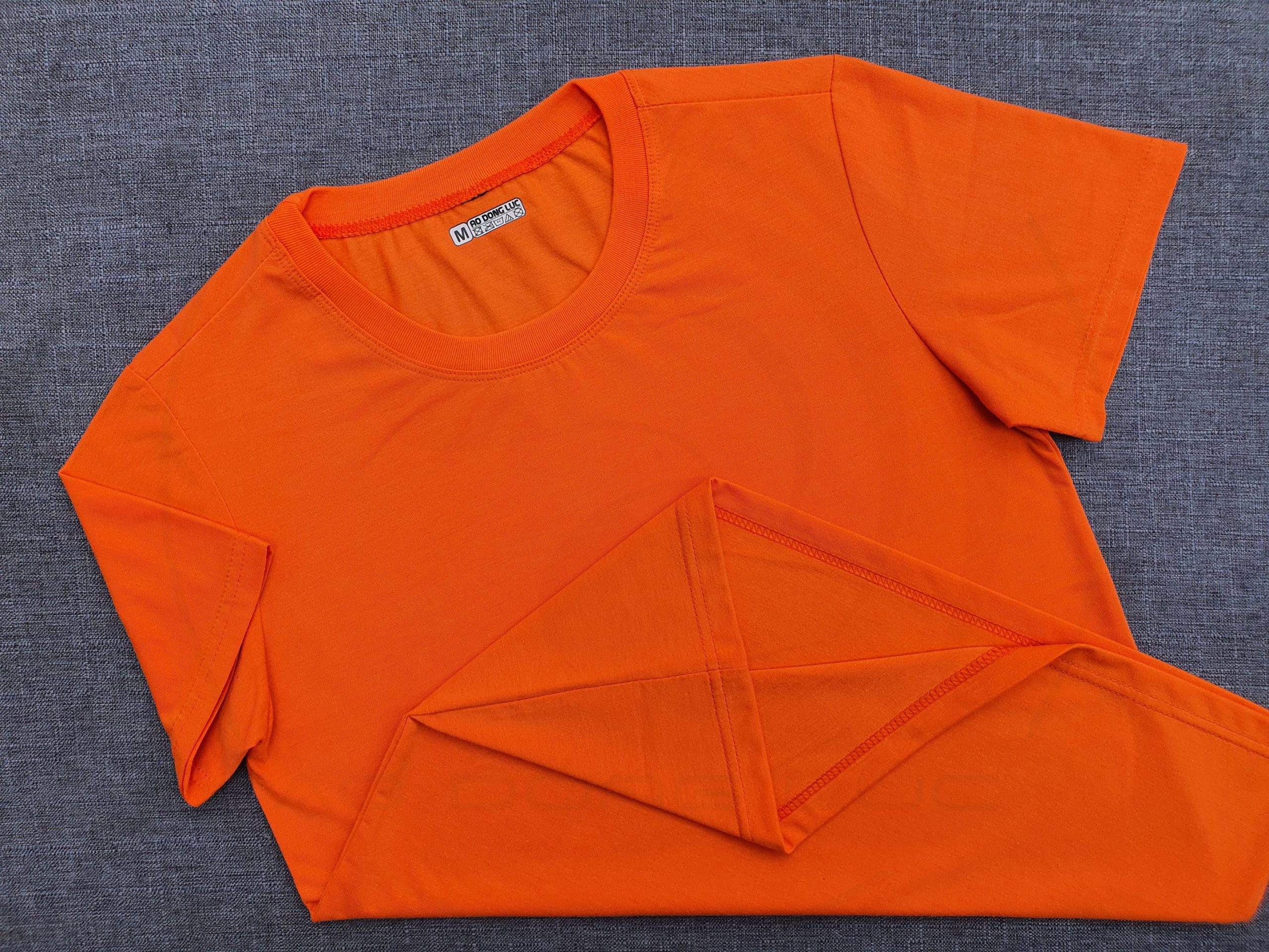 Áo thun cổ tròn ngắn tay supe unisex màu cam