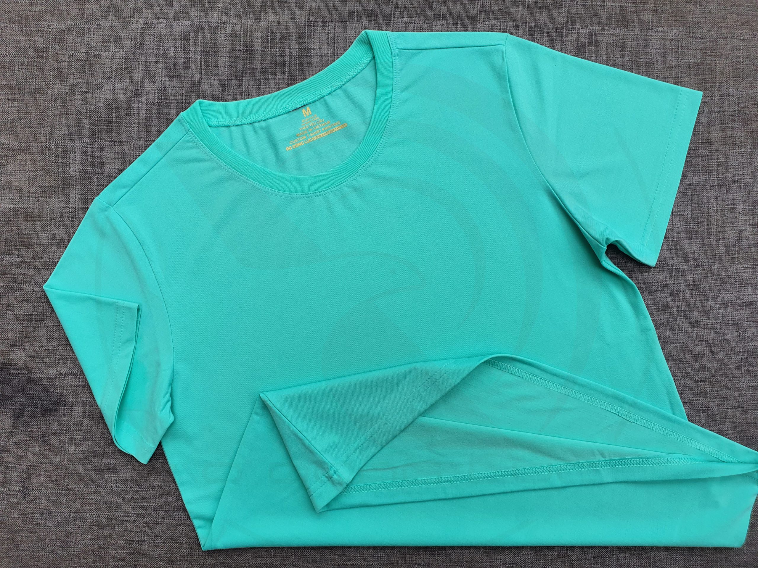 Áo thun cổ tròn ngắn tay supe unisex màu xanh ngọc