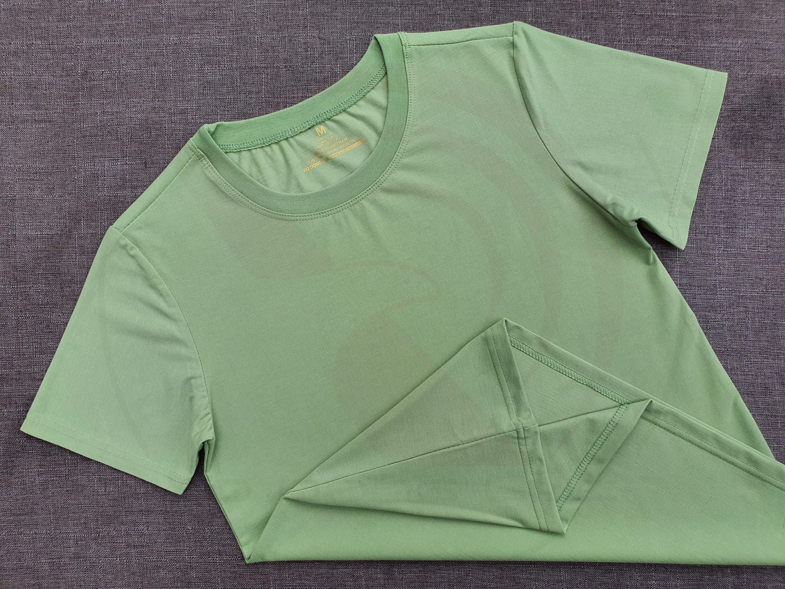 Áo thun cổ tròn ngắn tay supe unisex màu xi măng