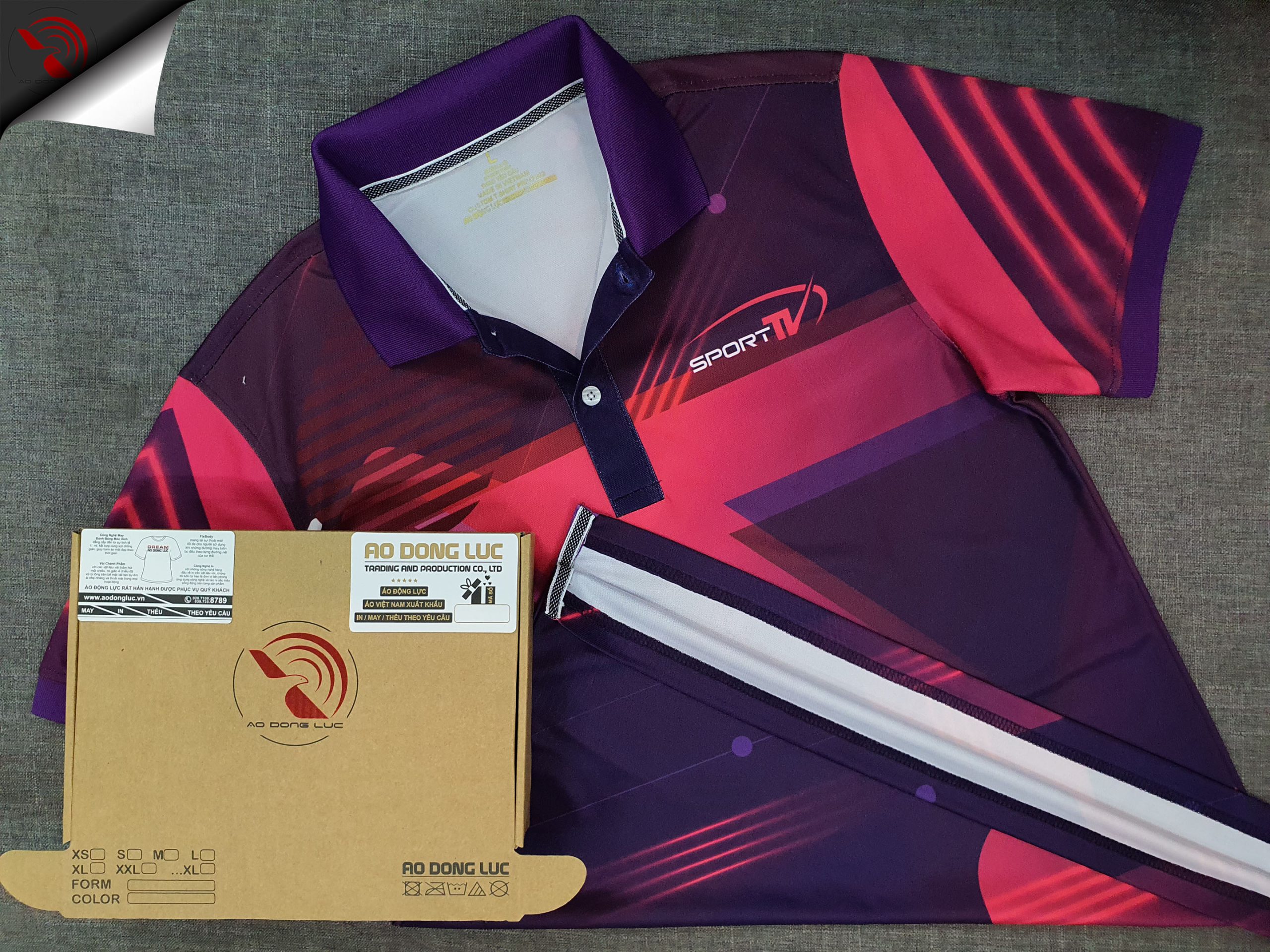 Đồng phục áo thun polo thể thao in chuyển nhiệt full galaxy