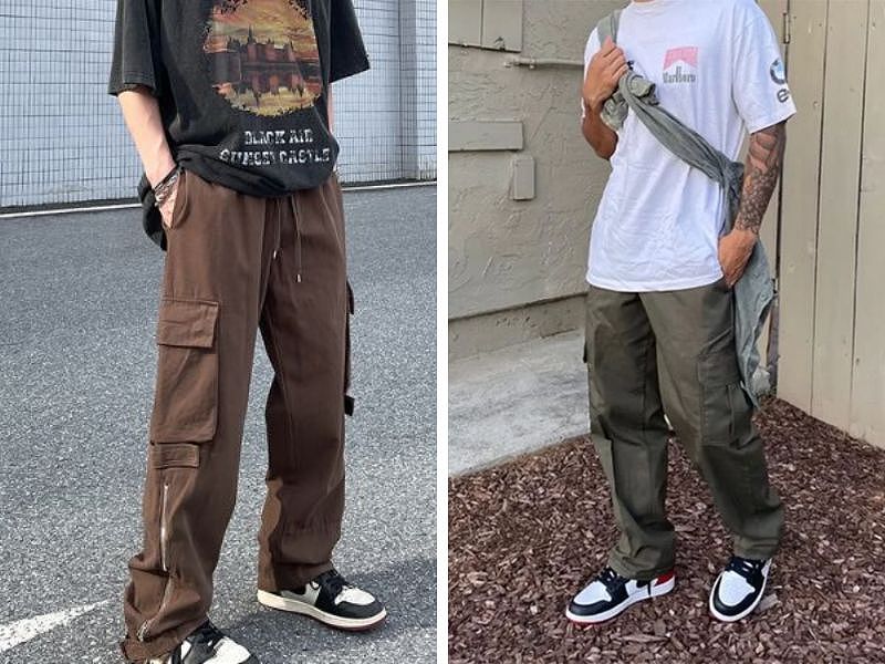 Áo thun form rộng mix quần jogger túi hộp