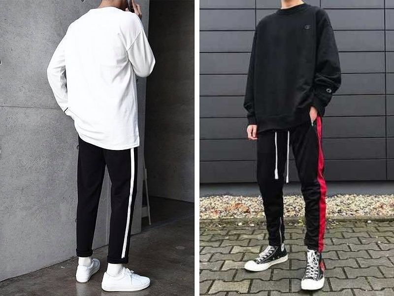 Áo thun tay dài nam phối quần thể thao