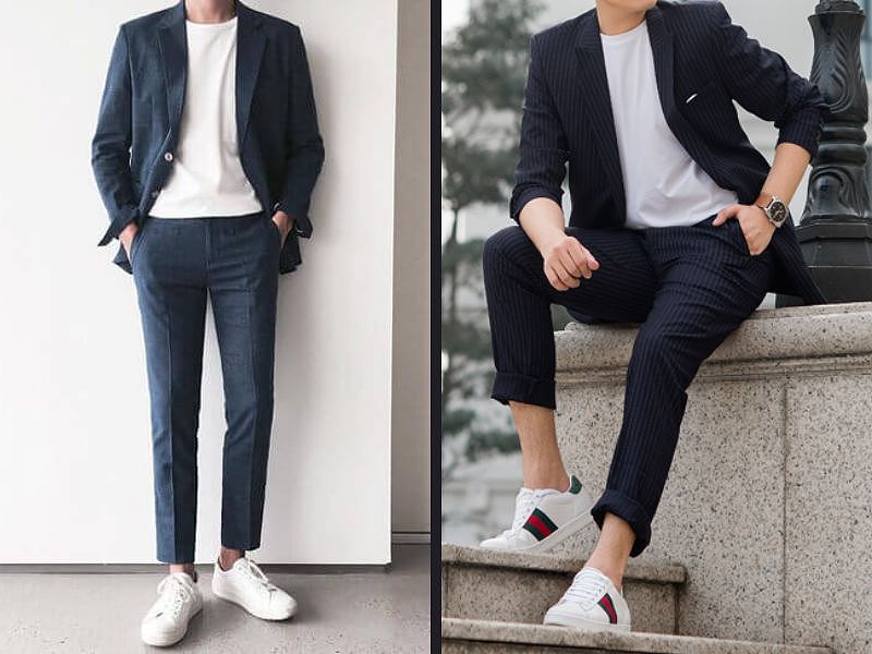 Áo vest phối áo thun trắng form slimfit