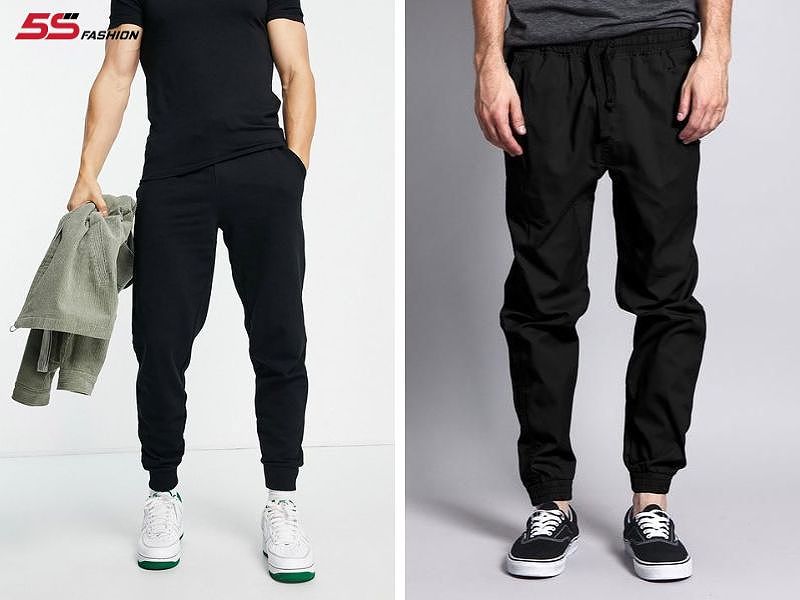 Phối đồ với áo thun nam đen cùng quần jogger