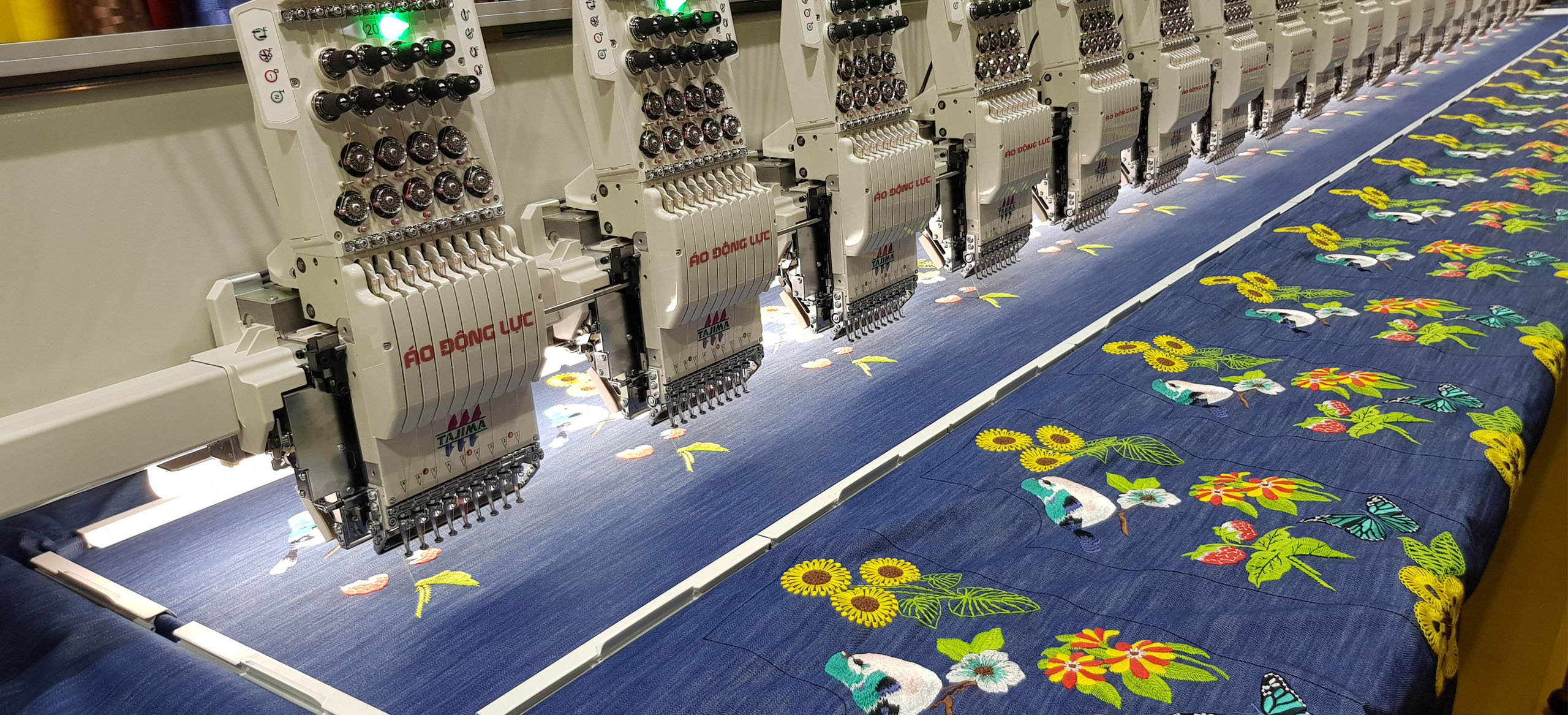 Applications of large format fabric printing at Ao Dong Luc